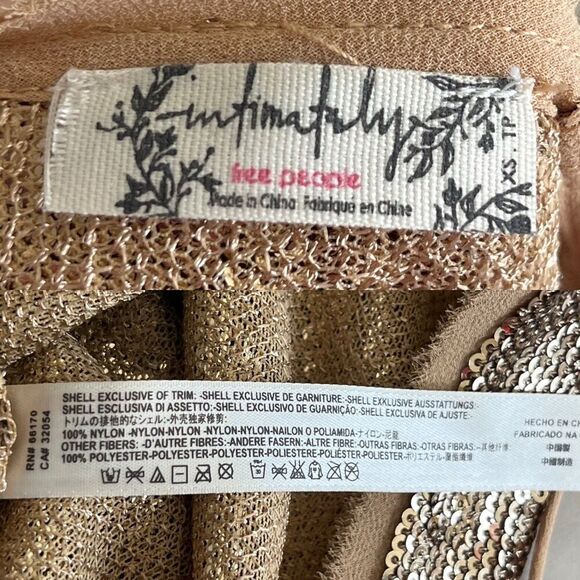 Free People Women's Size XS Time To Shine Gold Sequin Mini Slip Dress Party Y2K - Picture 4 of 16